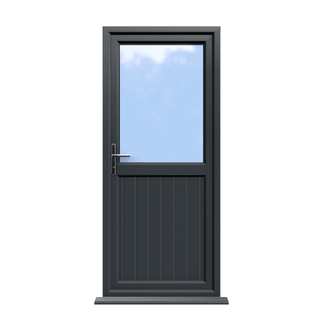 Chelmsford - Anthracite Grey On White uPVC Door Shiplap Supply Only