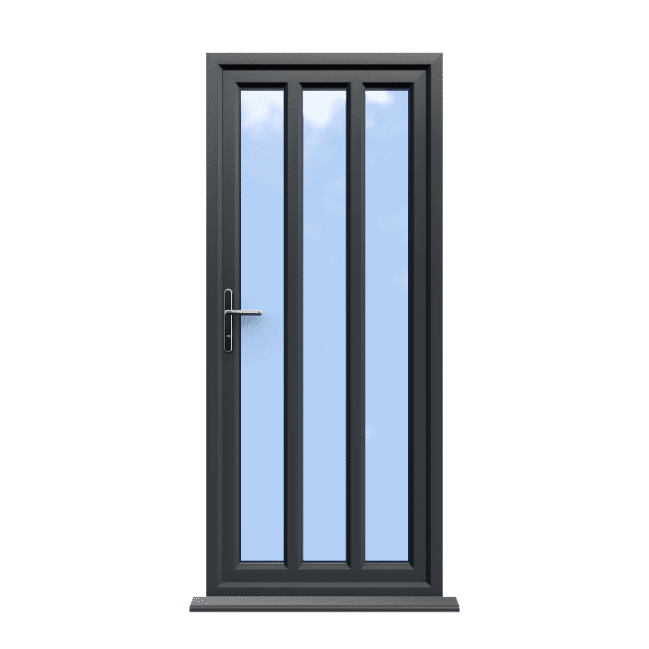 London - Anthracite Grey On White Double Glazed uPVC Door Supply Only 1 London - Anthracite Grey On White Double Glazed uPVC Door Supply Only