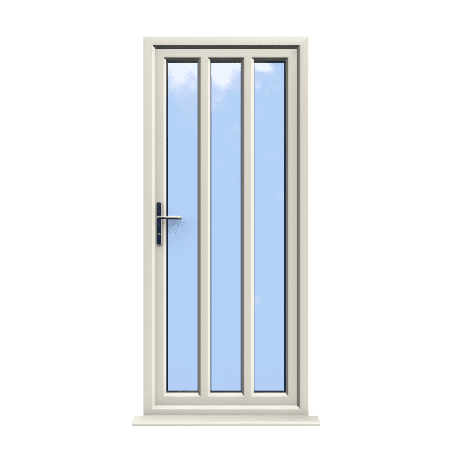 London - Cream On White Double Glazed uPVC Door Supply Only