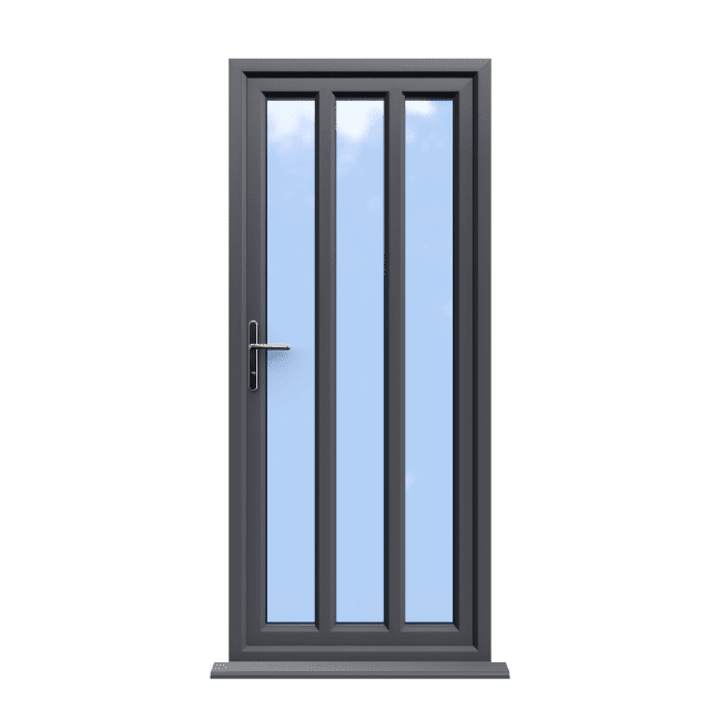 London - Slate Grey On White Double Glazed uPVC Door Supply Only