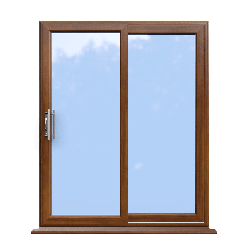 Made To Measure Golden Oak On White uPVC Patio Door 1 Golden Oak uPVC Patio Door Slider Supply Only