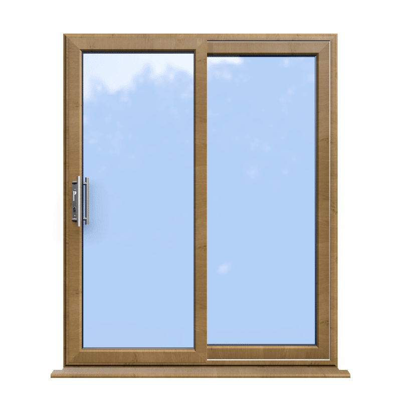 Made To Measure Irish Oak On White uPVC Patio Door 1 Irish Oak uPVC Patio Door Slider Supply Only
