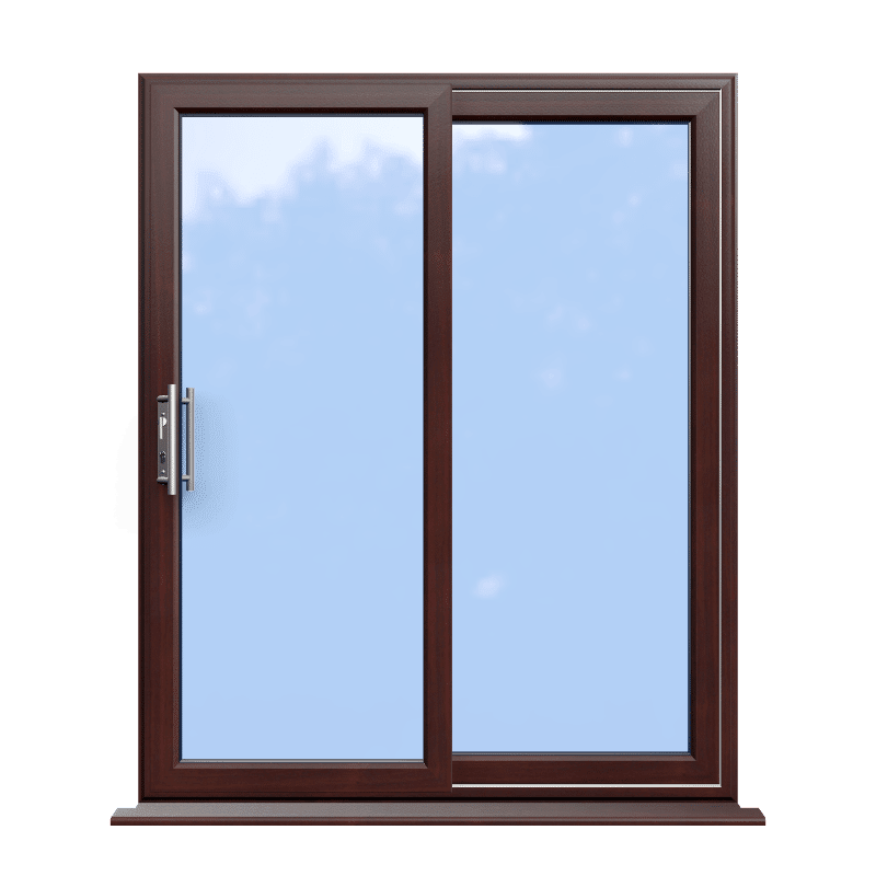 Made To Measure Rosewood On White uPVC Patio Door 1 Rosewood uPVC Patio Door Slider Supply Only