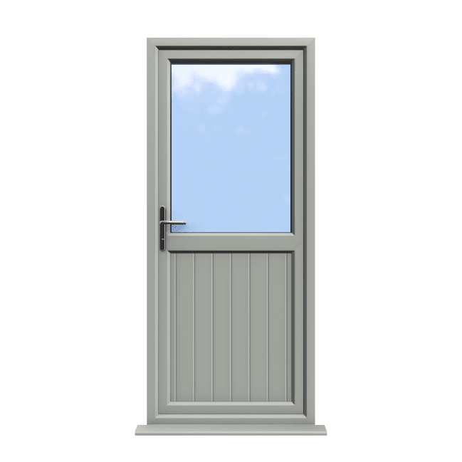 Chelmsford - Agate Grey On White uPVC Door Shiplaped Supply Only 1 Chelmsford - Agate Grey On White uPVC Door Shiplaped Supply Only