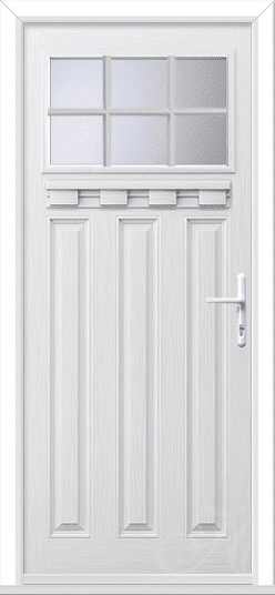 White Lakewood 1 External Shelf Georgian Bar GRP Composite Door 1 Lakewood 1 External Shelf Georgian Bar GRP Composite Door