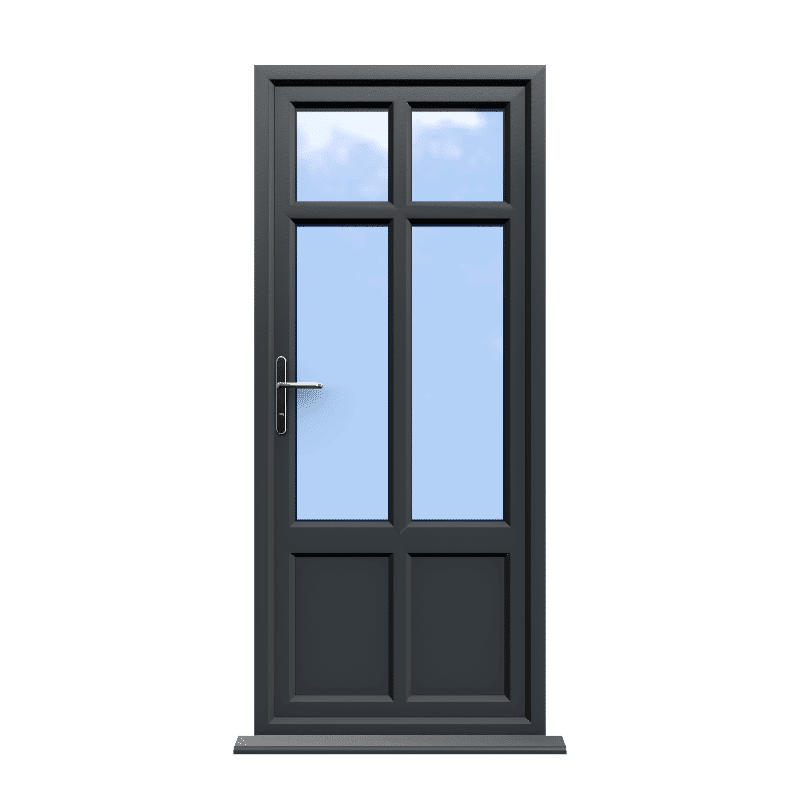 Liverpool - Anthracite Grey On White Double Glazed uPVC Door Supply Only 1 Liverpool - Anthracite Grey On White Double Glazed uPVC Door Supply Only