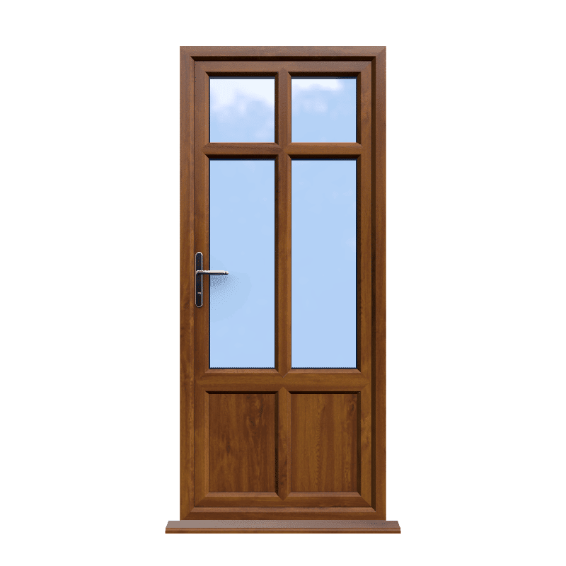 Liverpool - Golden Oak On White Double Glazed uPVC Door Supply Only 1 Liverpool - Golden Oak Double Glazed uPVC Door Supply Only