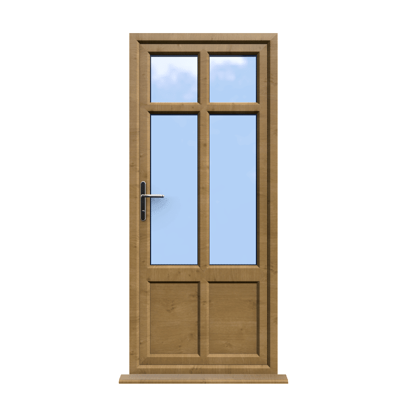 Liverpool - Irish Oak On White Double Glazed uPVC Door Supply Only 1 Liverpool - Irish Oak Double Glazed uPVC Door Supply Only