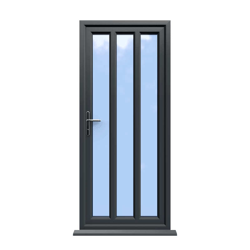 London - Anthracite Grey On White Double Glazed uPVC Door Supply Only 1 London - Anthracite Grey On White Double Glazed uPVC Door Supply Only