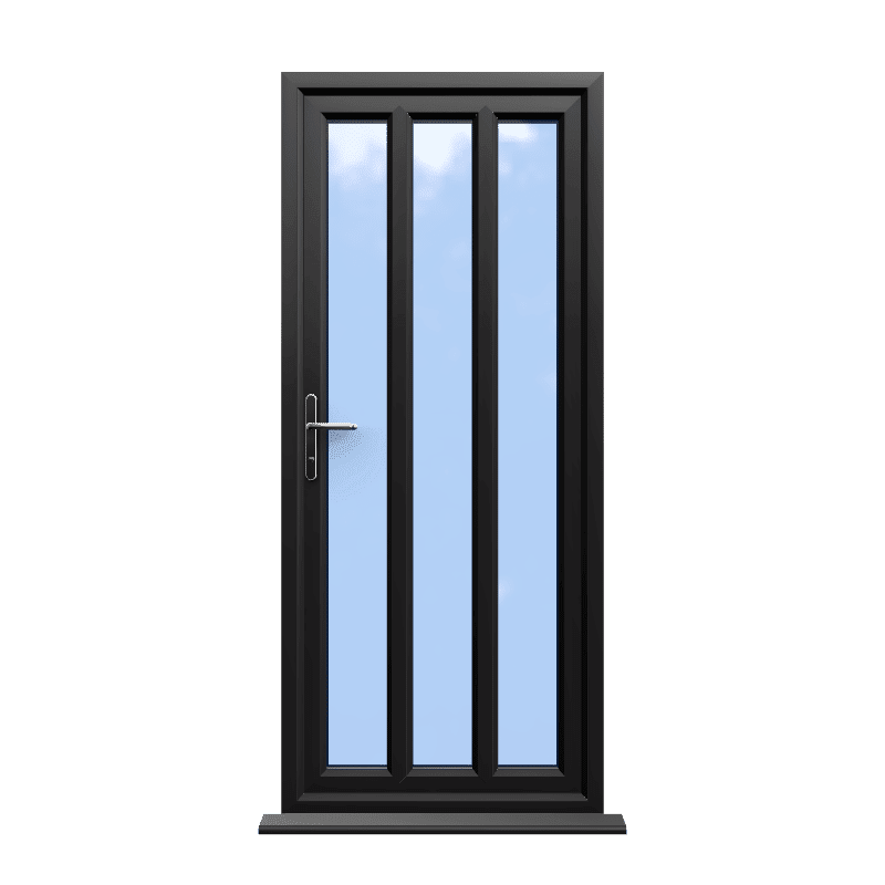 London - Black On White Double Glazed uPVC Door Supply Only 1 London - Black On White Double Glazed uPVC Door Supply Only