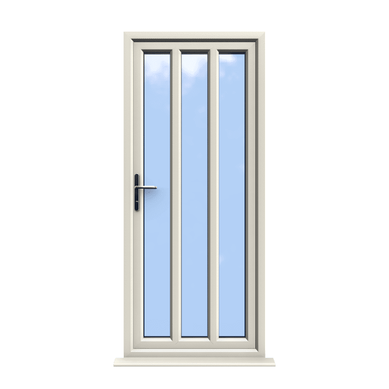 London - Cream On White Double Glazed uPVC Door Supply Only 1 London - Cream On White Double Glazed uPVC Door Supply Only
