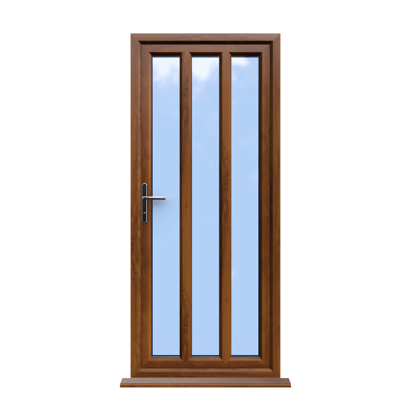 London - Golden Oak On White Double Glazed uPVC Door Supply Only 1 London - Golden Oak On White Double Glazed uPVC Door Supply Only
