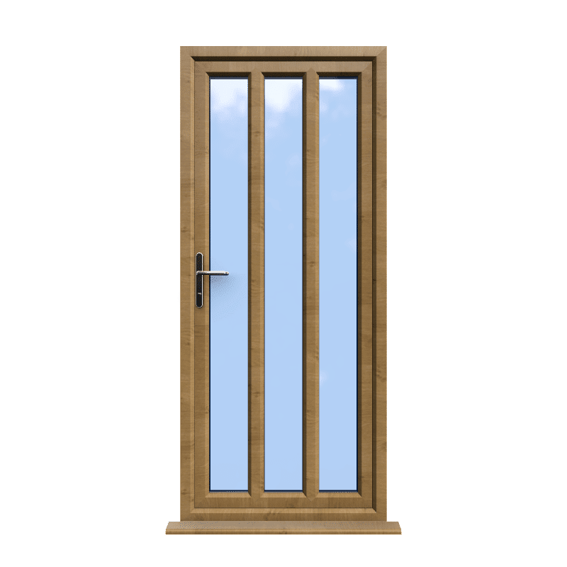 London - Irish Oak On White Double Glazed uPVC Door Supply Only 1 London - Irish Oak On White Double Glazed uPVC Door Supply Only