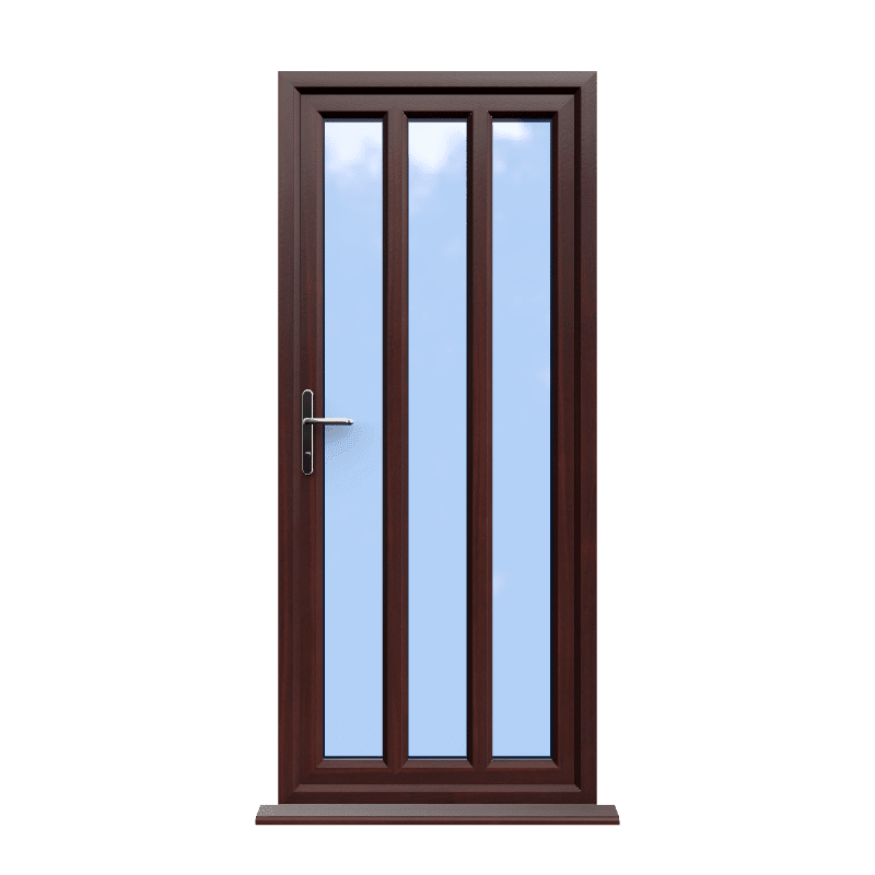 London - Rosewood On White Double Glazed uPVC Door Supply Only 1 London - Rosewood On White Double Glazed uPVC Door Supply Only