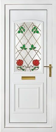 Balmoral One Large Classic Climbing Rose Panel External uPVC Door 1 Balmoral One Large Classic Climbing Rose Panel External uPVC Door