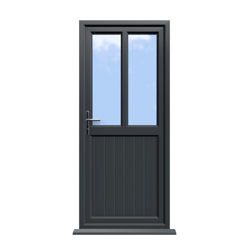 Newport - Anthracite Grey On White uPVC Door Shiplap Supply Only 1 Newport - Anthracite Grey On White uPVC Door Shiplap Supply Only