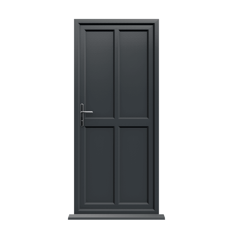 Peterborough - Anthracite Grey On White Panelled uPVC Door Supply Only 1 Peterborough - Anthracite Grey On White Panelled uPVC Door Supply Only