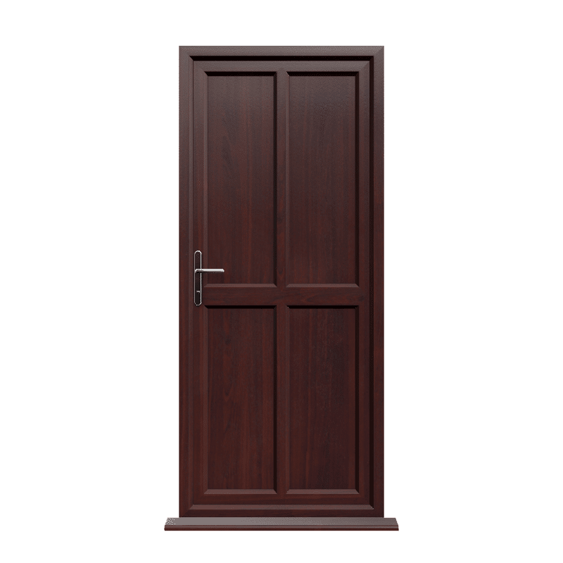 Peterborough - Rosewood On White Panelled uPVC Door Supply Only 1 Peterborough - Rosewood On White Panelled uPVC Door Supply Only