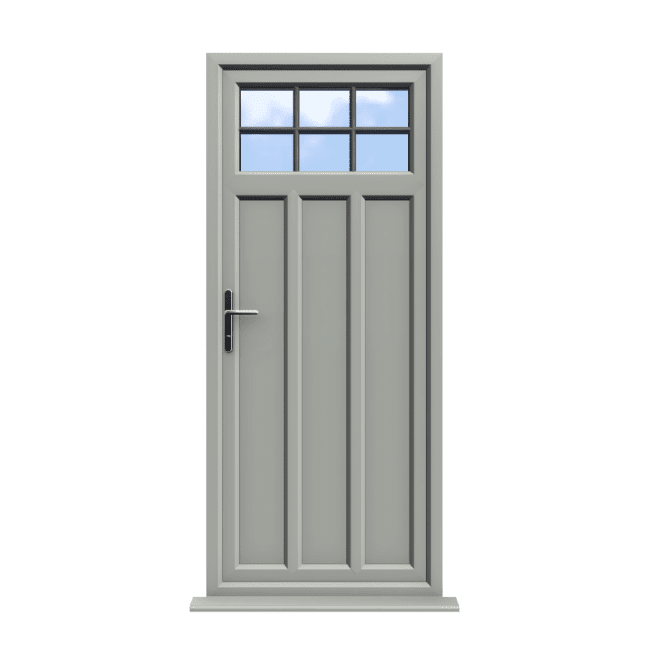York - Agate Grey On White Double Glazed uPVC Door Astragal Bar Supply Only