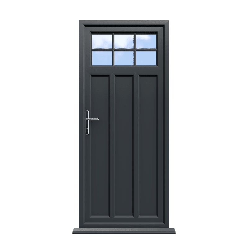 York - Anthracite Grey On White Double Glazed uPVC Door Astragal Bar Supply Only 1 York - Anthracite Grey On White Double Glazed uPVC Door Astragal Bar Supply Only