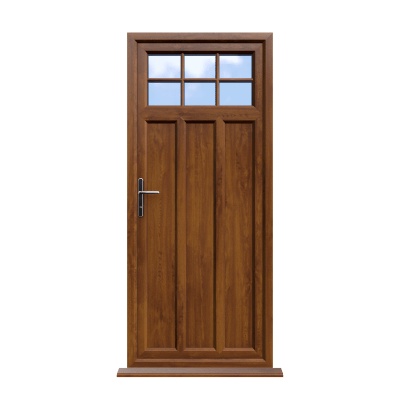 York - Golden Oak On White Double Glazed uPVC Door Astragal Bar Supply Only 1 York - Golden Oak On White Double Glazed uPVC Door Astragal Bar Supply Only