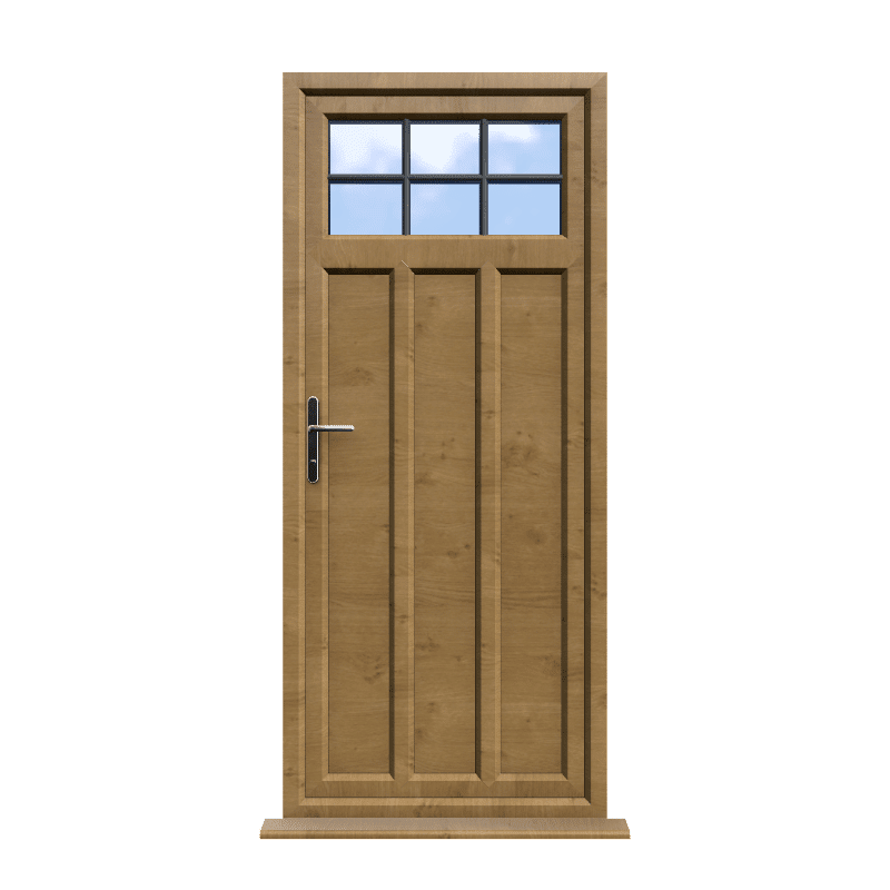 York - Irish Oak On White Double Glazed uPVC Door Astragal Bar Supply Only 1 York - Irish Oak On White Double Glazed uPVC Door Astragal Bar Supply Only