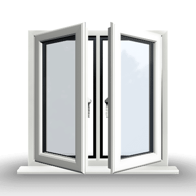 2 Section 2 Side Hung Openers uPVC Window 1 2 Section 2 Side Hung Openers uPVC Window