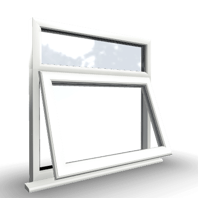 2 Section Bottom Top Hung uPVC Window 1 2 Section Bottom Top Hung uPVC Window