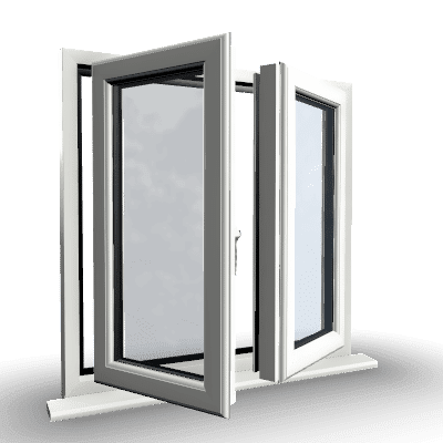 2 Section French Openers uPVC Window 1 2 Section Top Opener uPVC Window