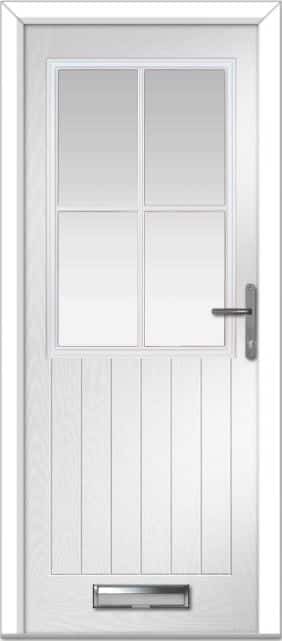 White Lyntham 4 Lite Grid Farmhouse Composite Door 1 White Lyntham 4 Lite Grid Farmhouse Composite Door