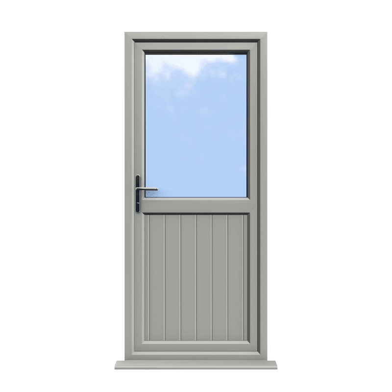 Chelmsford - Agate Grey On White uPVC Door Shiplaped Supply Only 1 Chelmsford - Agate Grey On White uPVC Door Shiplaped Supply Only