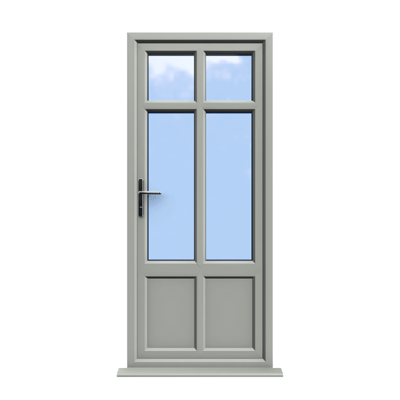Liverpool - Agate Grey On White Double Glazed uPVC Door Supply Only 1 Liverpool - Agate Grey Double Glazed uPVC Door Supply Only