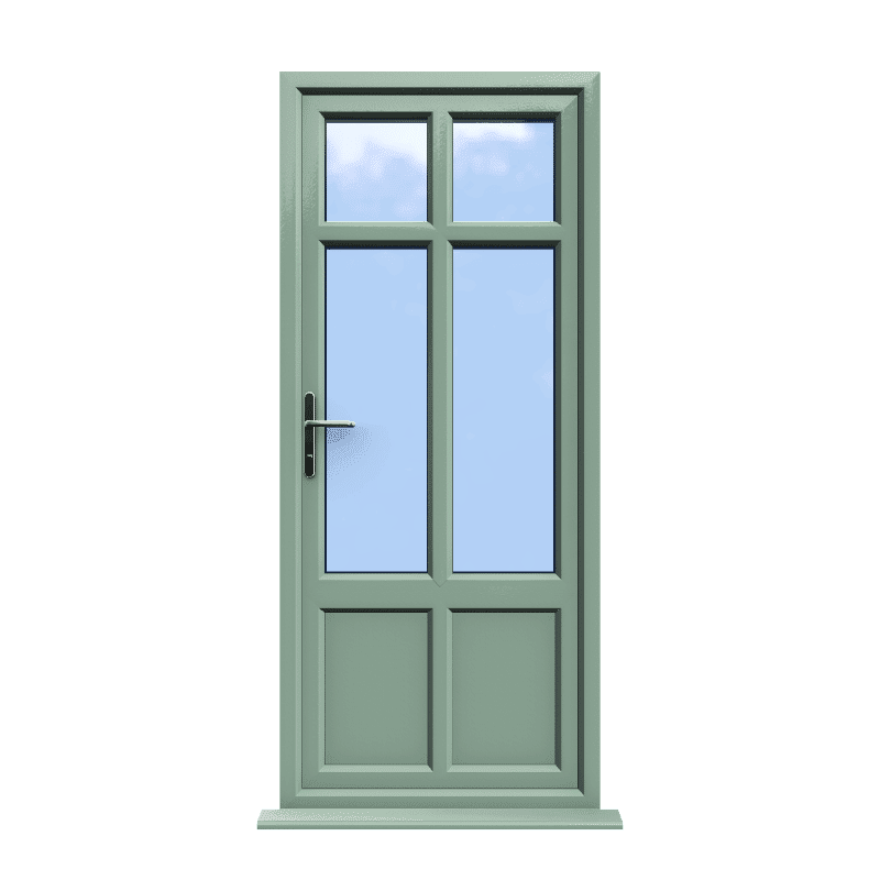 Liverpool - Chartwell Green On White Double Glazed uPVC Door Supply Only 1 Liverpool - Chartwell Green Double Glazed uPVC Door Supply Only