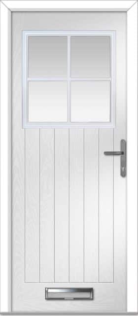 White Merion 4 Grid Farmhouse Composite Door 1 White Merion 4 Grid Farmhouse Composite Door