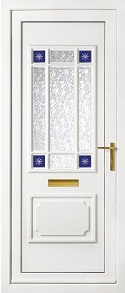 Seville One Corner Blue Stars Panel uPVC Door
