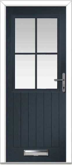 Anthracite Grey Lyntham 4 Lite Grid Farmhouse Composite Door