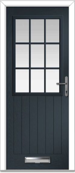 Anthracite Grey Lyntham Grid Farmhouse Composite Door