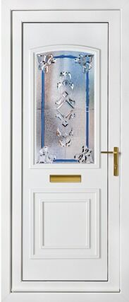 Balmoral One Large Classic Blue Crystal Vega Panel External uPVC Door