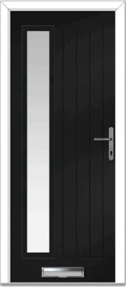 Black Augusta Long Left Farmhouse Composite Door