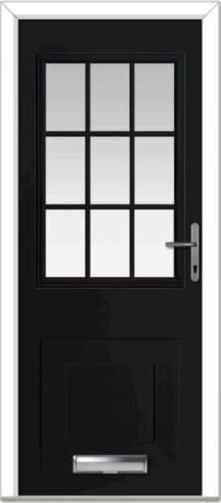 Black Tatton Grid Composite Door