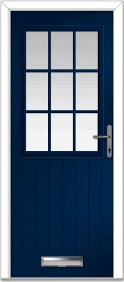 Blue Lyntham Grid Farmhouse Composite Door