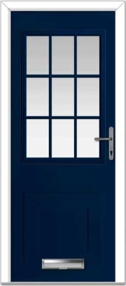 Blue Tatton Grid Composite Door