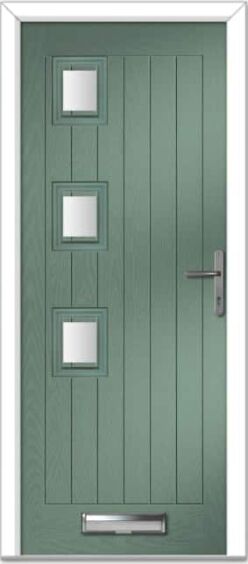 Chartwell Green Seminole 3 Left Farmhouse Composite Door