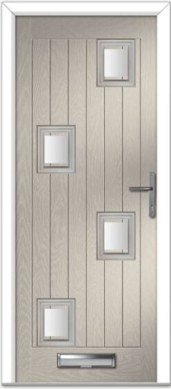 Cream Seminole 5 Left Farmhouse Composite Door