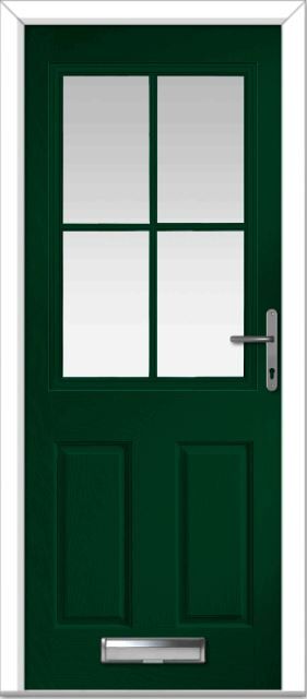 Green Lyntham 4 Lite Grid Composite Door