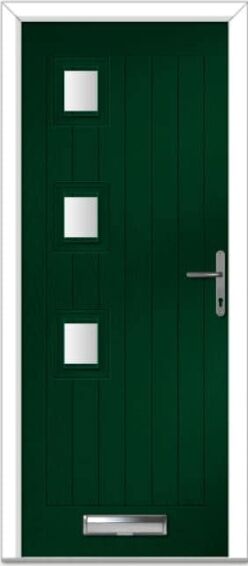 Green Seminole 3 Left Farmhouse Composite Door