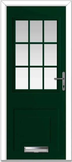 Green Tatton Grid Composite Door
