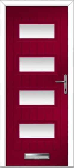 Red Oakmont Farmhouse Composite Door