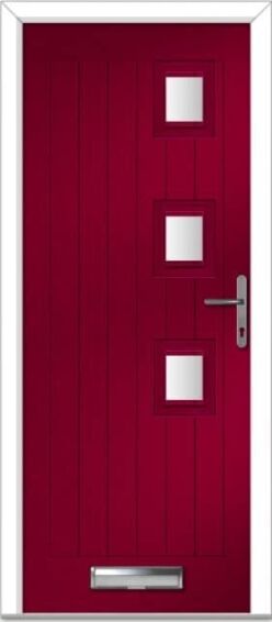 Red Seminole 3 Right Farmhouse Composite Door