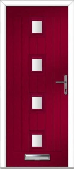 Red Seminole 4 Centre Farmhouse Composite Door